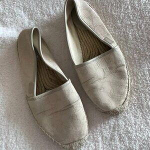 Gucci cream logo GG espadrille flat shoes size 39